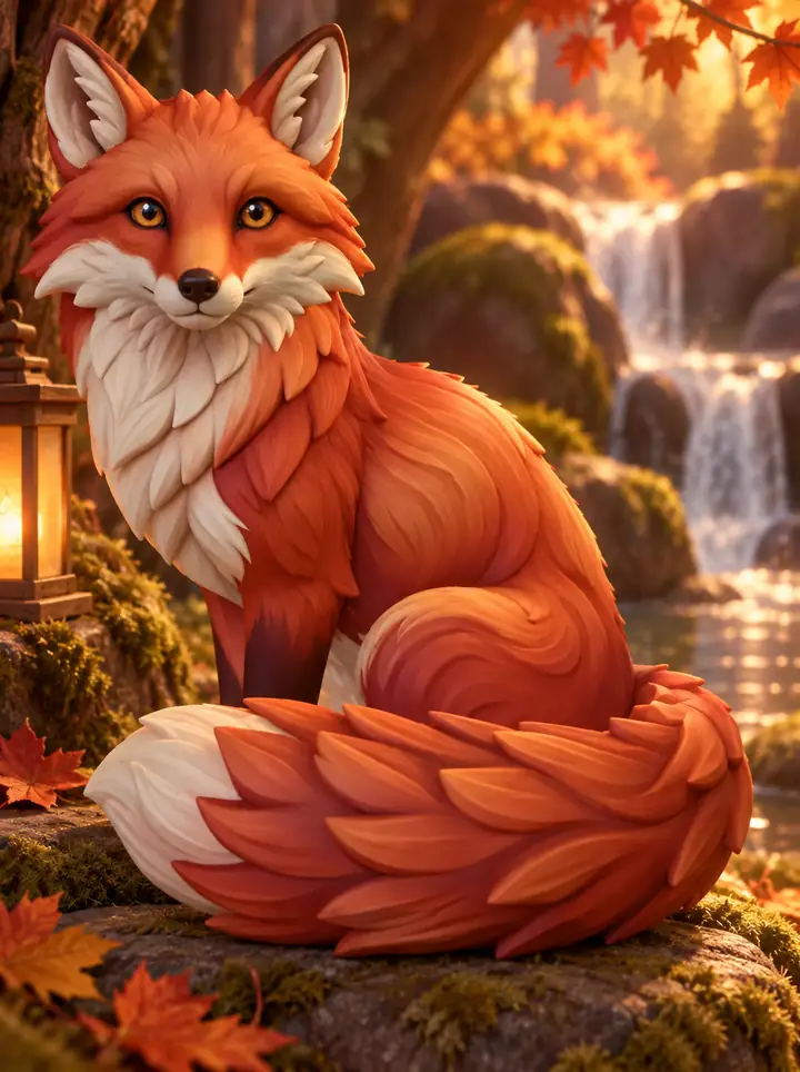 Stylized fox character model